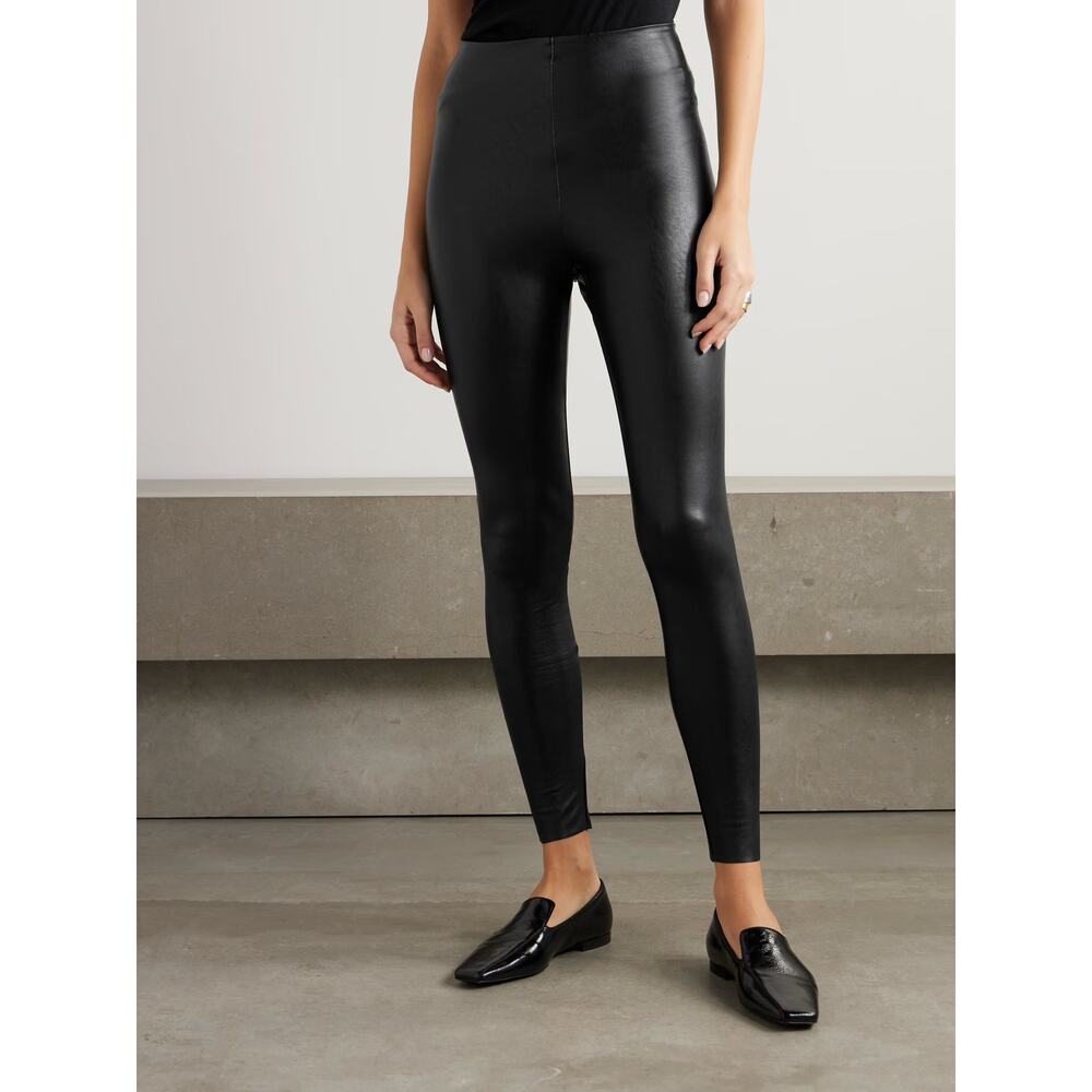 Commando M Luxe Black Faux Leather Slimming Full Length Leggings Perfect Cond.